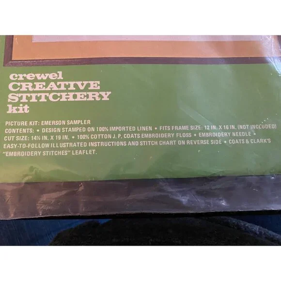 Vintage Coats & Clarks 5844 Crewel Cross Stitchery Kit Ornament Friend Emerson - Picture 5 of 6